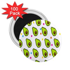 Avocado Seeds Green Fruit Plaid 2 25  Magnets (100 Pack)  by Mariart