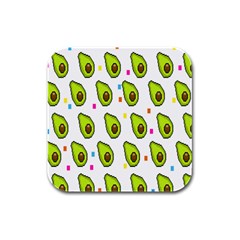 Avocado Seeds Green Fruit Plaid Rubber Square Coaster (4 Pack)  by Mariart