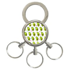 Avocado Seeds Green Fruit Plaid 3-ring Key Chains by Mariart