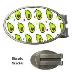 Avocado Seeds Green Fruit Plaid Money Clips (oval) 