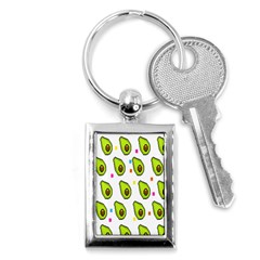 Avocado Seeds Green Fruit Plaid Key Chains (rectangle)  by Mariart