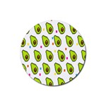 Avocado Seeds Green Fruit Plaid Rubber Coaster (Round)  Front