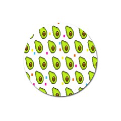 Avocado Seeds Green Fruit Plaid Magnet 3  (round) by Mariart