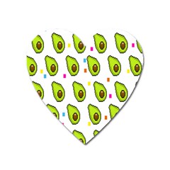 Avocado Seeds Green Fruit Plaid Heart Magnet by Mariart