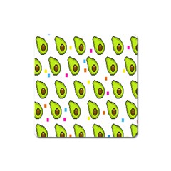 Avocado Seeds Green Fruit Plaid Square Magnet by Mariart