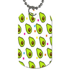 Avocado Seeds Green Fruit Plaid Dog Tag (one Side) by Mariart