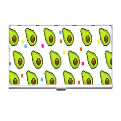 Avocado Seeds Green Fruit Plaid Business Card Holders by Mariart