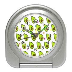 Avocado Seeds Green Fruit Plaid Travel Alarm Clocks