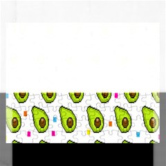 Avocado Seeds Green Fruit Plaid Rectangular Jigsaw Puzzl by Mariart