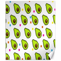 Avocado Seeds Green Fruit Plaid Canvas 8  X 10  by Mariart