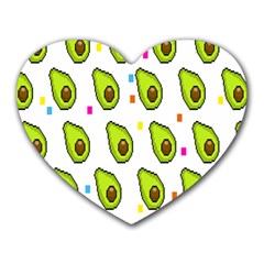 Avocado Seeds Green Fruit Plaid Heart Mousepads by Mariart