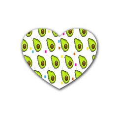 Avocado Seeds Green Fruit Plaid Heart Coaster (4 Pack)  by Mariart