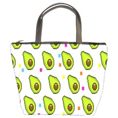 Avocado Seeds Green Fruit Plaid Bucket Bags by Mariart