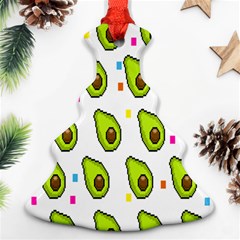 Avocado Seeds Green Fruit Plaid Ornament (christmas Tree) 