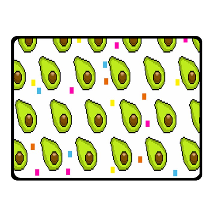 Avocado Seeds Green Fruit Plaid Double Sided Fleece Blanket (Small) 