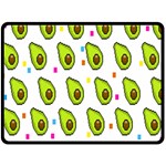 Avocado Seeds Green Fruit Plaid Double Sided Fleece Blanket (Large)  80 x60  Blanket Front