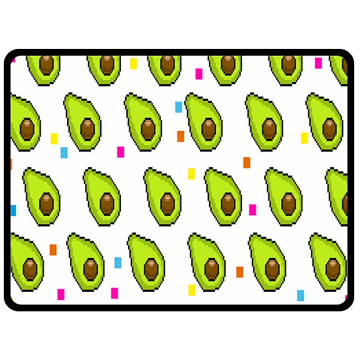 Avocado Seeds Green Fruit Plaid Double Sided Fleece Blanket (Large) 