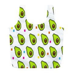 Avocado Seeds Green Fruit Plaid Full Print Recycle Bags (l) 