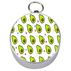 Avocado Seeds Green Fruit Plaid Silver Compasses by Mariart