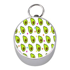 Avocado Seeds Green Fruit Plaid Mini Silver Compasses by Mariart