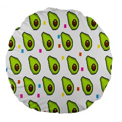 Avocado Seeds Green Fruit Plaid Large 18  Premium Flano Round Cushions by Mariart