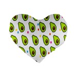 Avocado Seeds Green Fruit Plaid Standard 16  Premium Flano Heart Shape Cushions Front