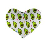 Avocado Seeds Green Fruit Plaid Standard 16  Premium Flano Heart Shape Cushions Back