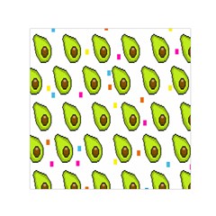 Avocado Seeds Green Fruit Plaid Small Satin Scarf (square)