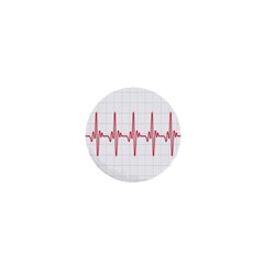 Cardiogram Vary Heart Rate Perform Line Red Plaid Wave Waves Chevron 1  Mini Buttons