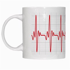 Cardiogram Vary Heart Rate Perform Line Red Plaid Wave Waves Chevron White Mugs by Mariart