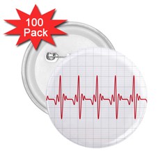 Cardiogram Vary Heart Rate Perform Line Red Plaid Wave Waves Chevron 2 25  Buttons (100 Pack) 