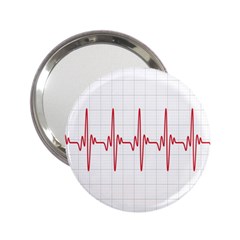 Cardiogram Vary Heart Rate Perform Line Red Plaid Wave Waves Chevron 2 25  Handbag Mirrors