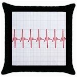 Cardiogram Vary Heart Rate Perform Line Red Plaid Wave Waves Chevron Throw Pillow Case (Black) Front