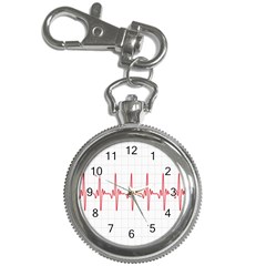 Cardiogram Vary Heart Rate Perform Line Red Plaid Wave Waves Chevron Key Chain Watches by Mariart