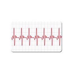 Cardiogram Vary Heart Rate Perform Line Red Plaid Wave Waves Chevron Magnet (name Card) by Mariart