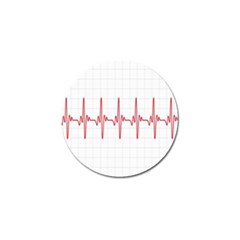 Cardiogram Vary Heart Rate Perform Line Red Plaid Wave Waves Chevron Golf Ball Marker (4 Pack) by Mariart