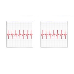 Cardiogram Vary Heart Rate Perform Line Red Plaid Wave Waves Chevron Cufflinks (square) by Mariart