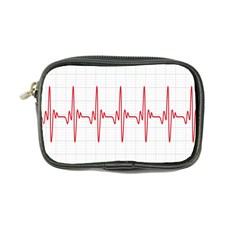 Cardiogram Vary Heart Rate Perform Line Red Plaid Wave Waves Chevron Coin Purse by Mariart