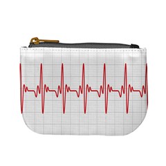 Cardiogram Vary Heart Rate Perform Line Red Plaid Wave Waves Chevron Mini Coin Purses by Mariart