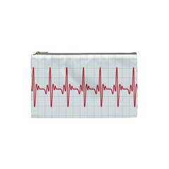 Cardiogram Vary Heart Rate Perform Line Red Plaid Wave Waves Chevron Cosmetic Bag (small)  by Mariart