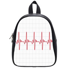 Cardiogram Vary Heart Rate Perform Line Red Plaid Wave Waves Chevron School Bags (small)  by Mariart