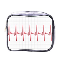 Cardiogram Vary Heart Rate Perform Line Red Plaid Wave Waves Chevron Mini Toiletries Bags by Mariart