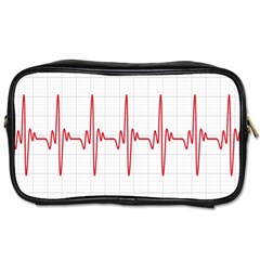 Cardiogram Vary Heart Rate Perform Line Red Plaid Wave Waves Chevron Toiletries Bags by Mariart