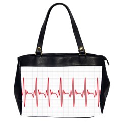 Cardiogram Vary Heart Rate Perform Line Red Plaid Wave Waves Chevron Office Handbags (2 Sides)  by Mariart