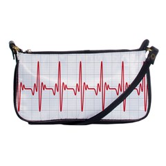 Cardiogram Vary Heart Rate Perform Line Red Plaid Wave Waves Chevron Shoulder Clutch Bags by Mariart