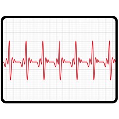 Cardiogram Vary Heart Rate Perform Line Red Plaid Wave Waves Chevron Fleece Blanket (large)  by Mariart