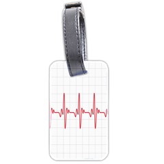 Cardiogram Vary Heart Rate Perform Line Red Plaid Wave Waves Chevron Luggage Tags (two Sides) by Mariart