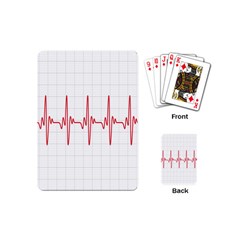 Cardiogram Vary Heart Rate Perform Line Red Plaid Wave Waves Chevron Playing Cards (mini)  by Mariart