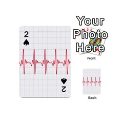 Cardiogram Vary Heart Rate Perform Line Red Plaid Wave Waves Chevron Playing Cards 54 (mini)  by Mariart