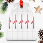 Cardiogram Vary Heart Rate Perform Line Red Plaid Wave Waves Chevron Ornament (Bell) Front